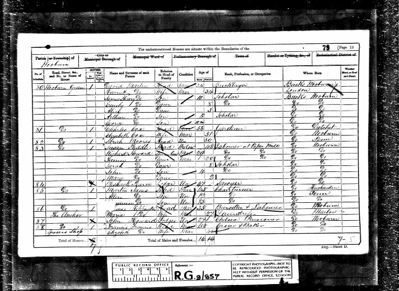 Rippington (Thomas 1825) 1861 Census